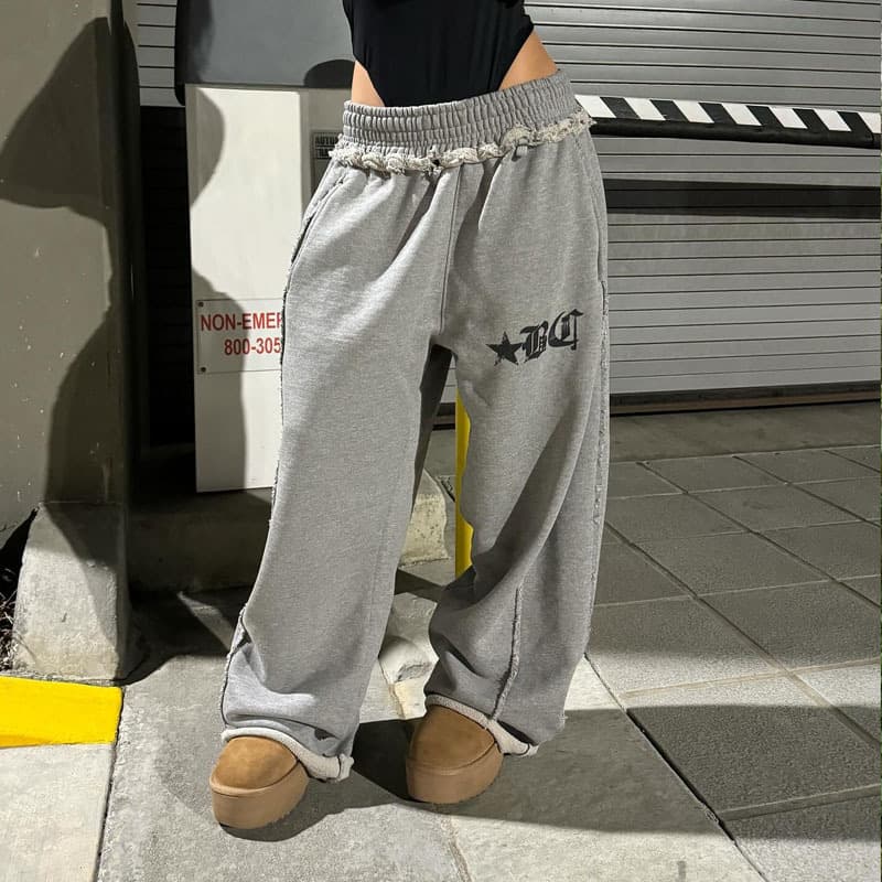 High Waist Straight Leg Sweatpants Retro Hip Hop Loose Sports Casual Trousers