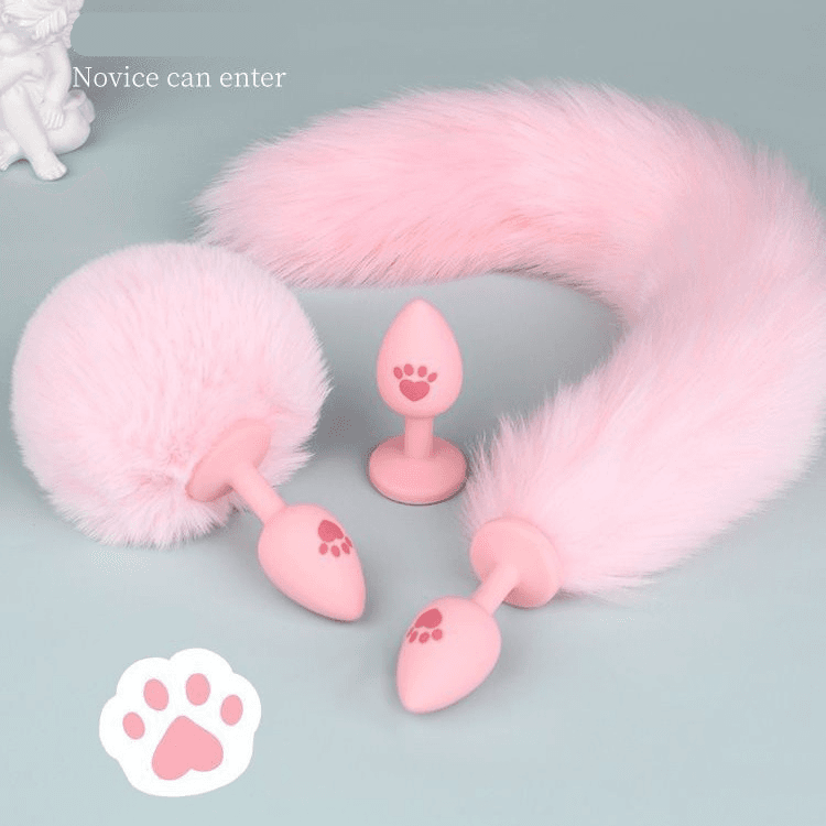 Fox tail cat paw silicone anal plug SM adjustable sex backyard toys, adult alternative cosplay toys