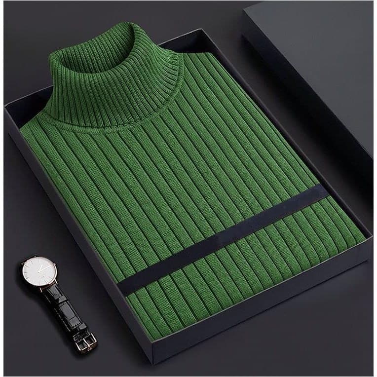 Men's Clothing solid color turtleneck sweater men's loose thickened versatile autumn and winter version warm bottoming shirt knitted sweater