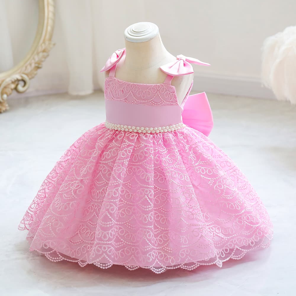Kids Clothing foreign trade new products children's suspender dress bow baby first birthday girl wedding dress
