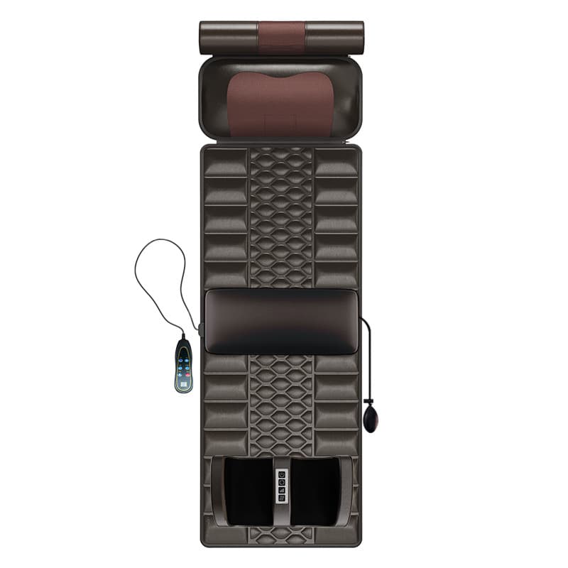 Multi-Functional Massage Mat With Heat Therapy - Full Body Relief For Neck, Back & Legs - Adjustable Settings & Herbal Pillow