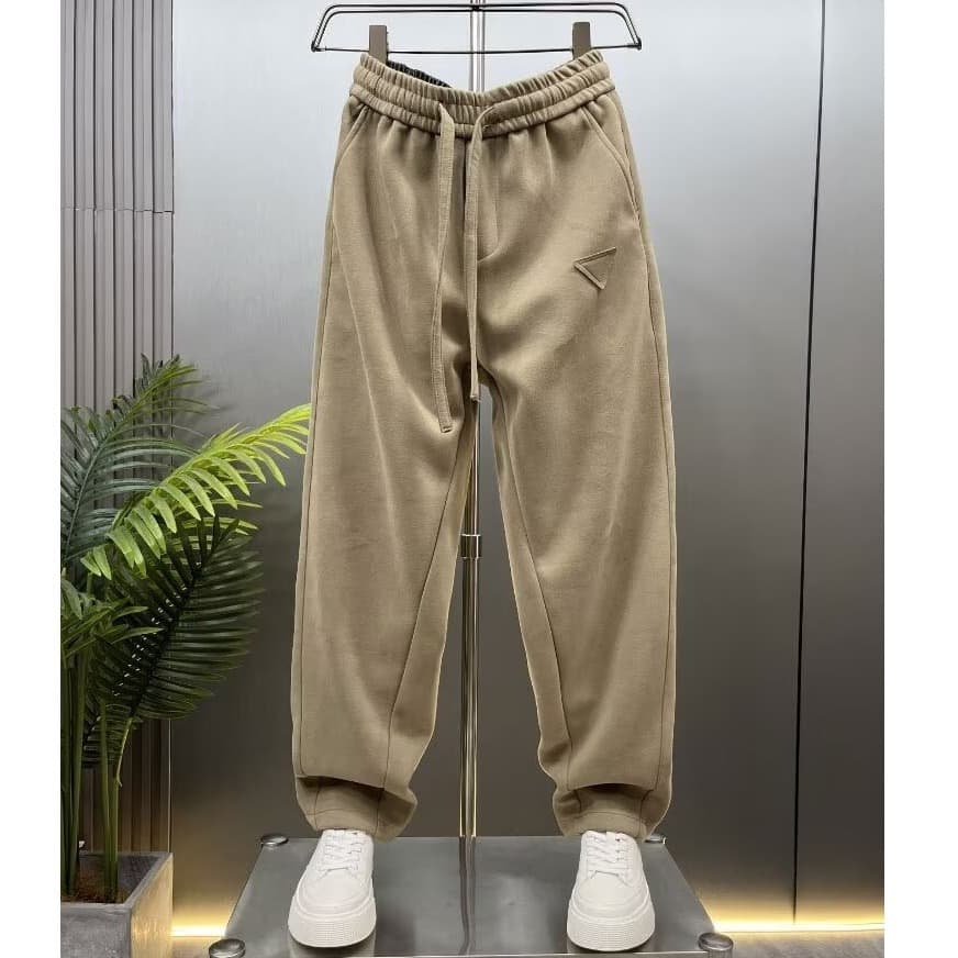 Men's Clothing Autumn And Winter New Casual Scimitar Pants Trendy Loose Straight Pants Simple Solid Color Sports Sweatpants