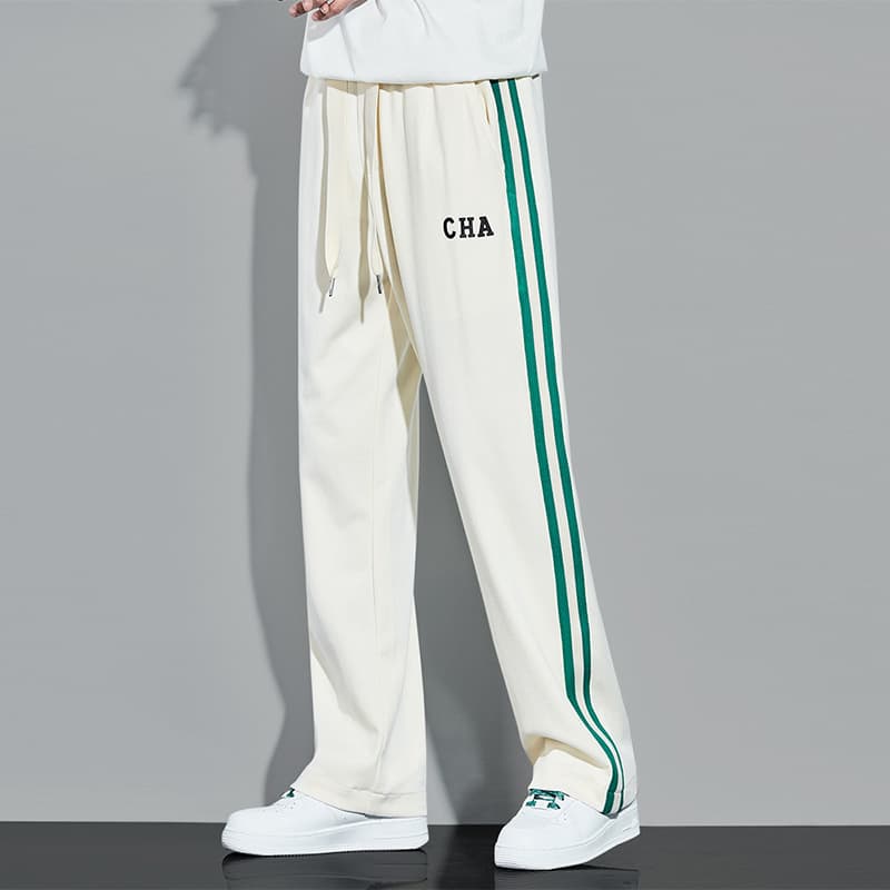 Men's Clothing Straight Leg Casual Sweatpants Men's Summer Loose Trendy Brand Hong Kong Style Drape Wide Leg Pants Thin Striped Versatile Sports Pants