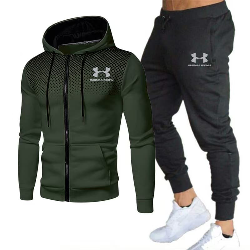 Ensemble de sport pour homme 2026 : sweat à capuche et pantalon deux pièces.