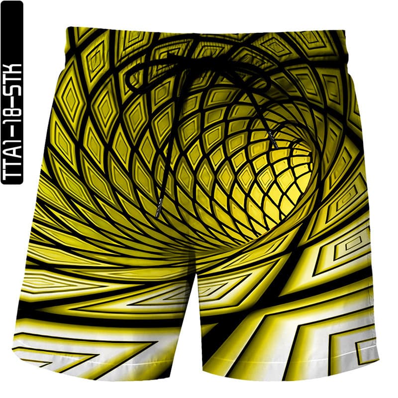 Men's Vortex Pattern 3D Printed Shorts Loose Beach Pants Fashion Casual Shorts
