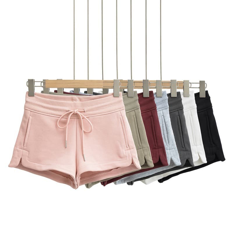 Women's Clothing Spring New Low Waist Hot Girl Drawstring Wide Leg Hot Pants Women Casual Slim Straight Sports Shorts Women