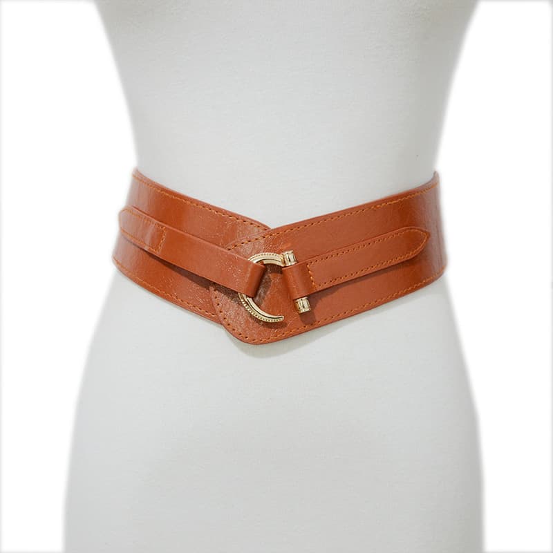 Nouveau style pour femme : ceinture élastique, associée à une doudoune et une large ceinture en fourrure