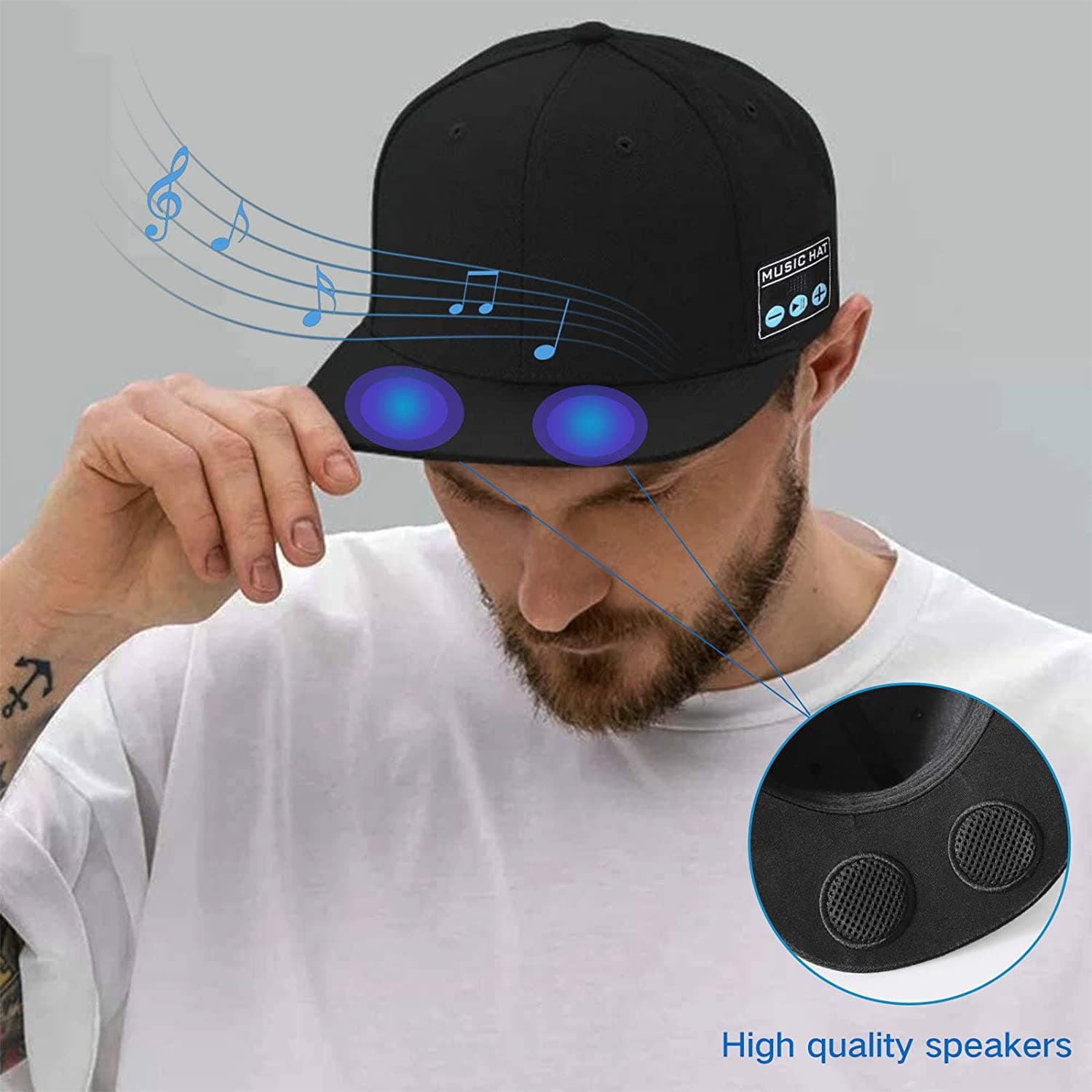 Multifunctional Outdoor Hat With Bluetooth Speakers Detachable Wireless Adjustable Music Baseball Cap Running SportsGift