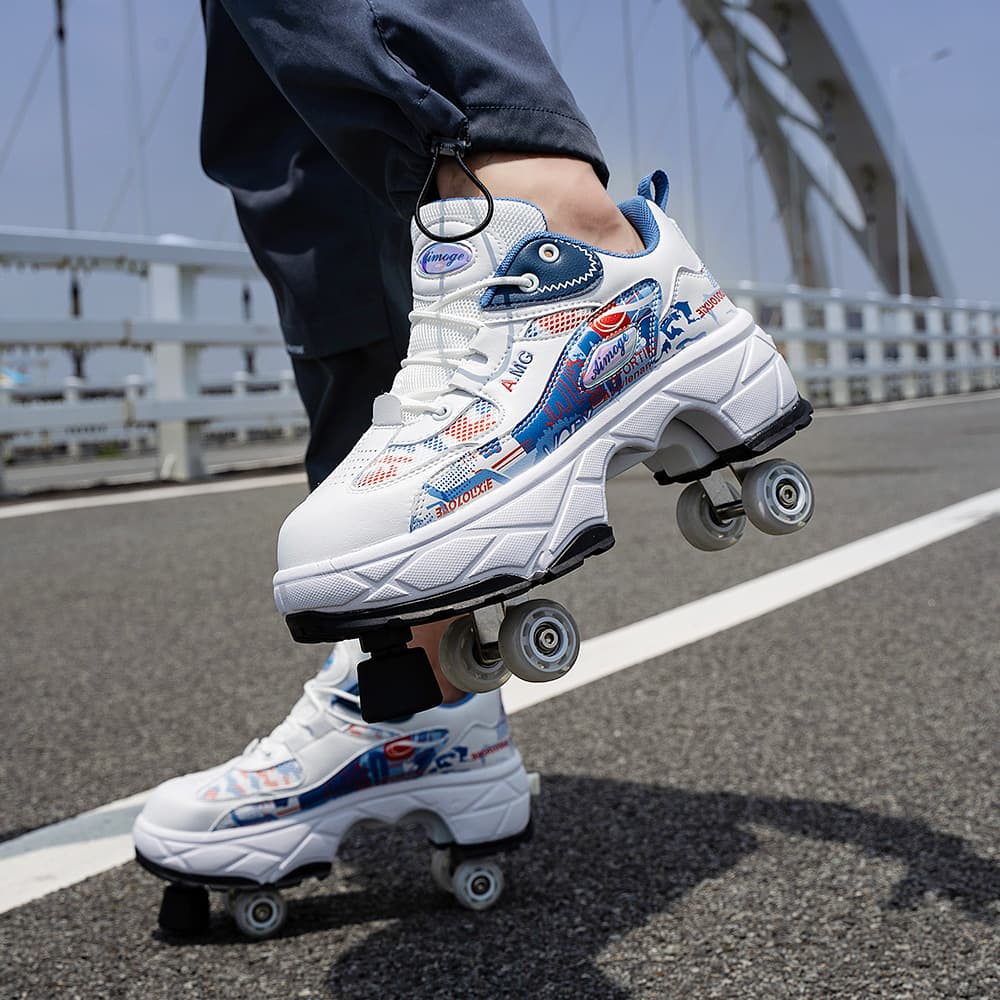 Roller Shoes For Children And Teenagers, Roller Shoes, Roller Skates, Four Wheel Double Row Cross Border Roller Shoes
