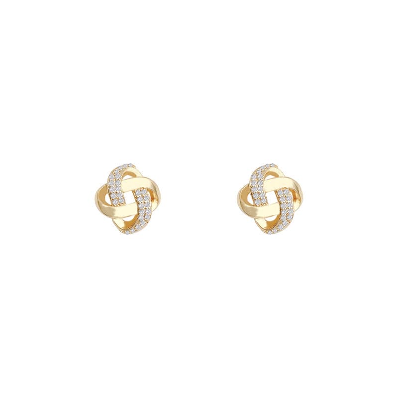 Geometric fashion earrings female net celebrity personality zircon earrings cold style design forest ear jewelry