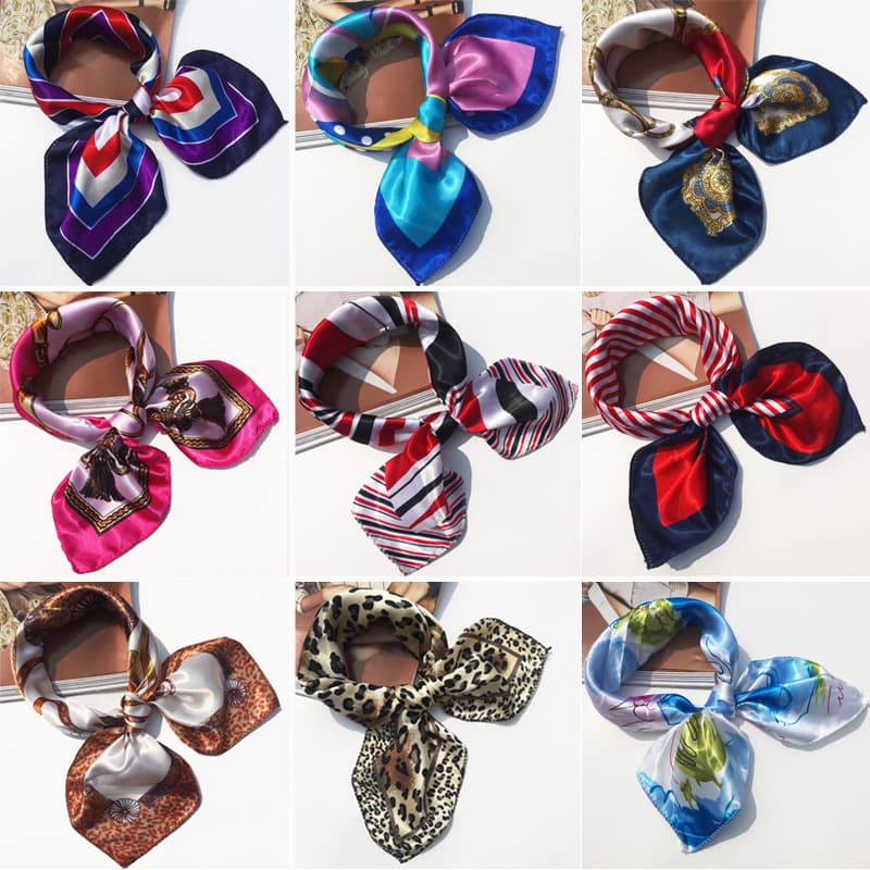 Unisex 50 Silk scarf small square scarf women thin fashion temperament professional stewardess small scarf headscarf