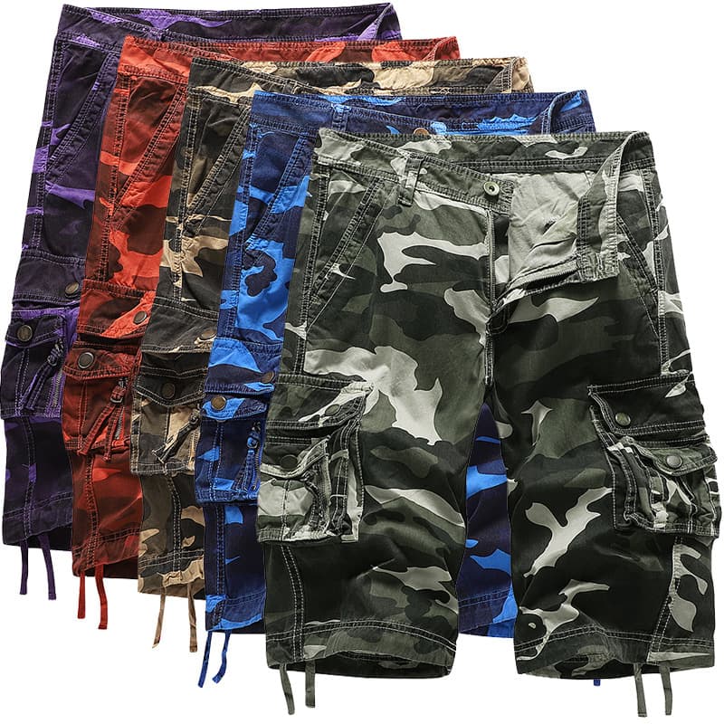 Man's clothing Men's loose casual five division pants camouflage shorts multi-pocket pants