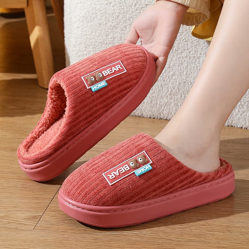 Plush Lined Slippers - Winter Warm House Shoes With Anti-Slip EVA Sole, Soft Fleece Interior, Unisex Home & Indoor Comfort