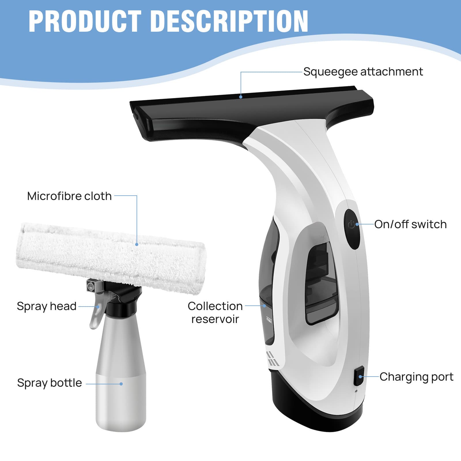 Cross-Border New Small Electric Glass Handheld Window Cleaner Strong Suction Efficient Portable Magic Tool
