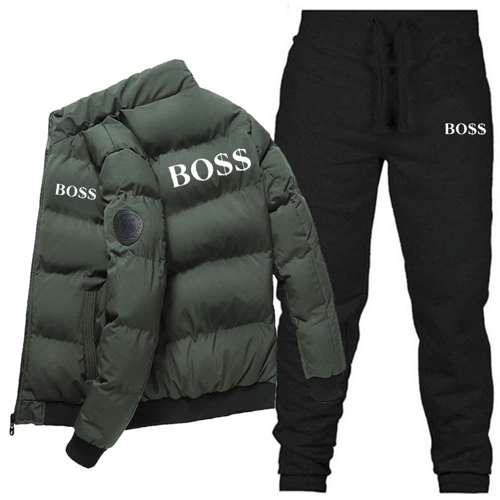 Nouveaux hommes coton veste + pantalon couleur unie imprimé ensemble de sport décontracté