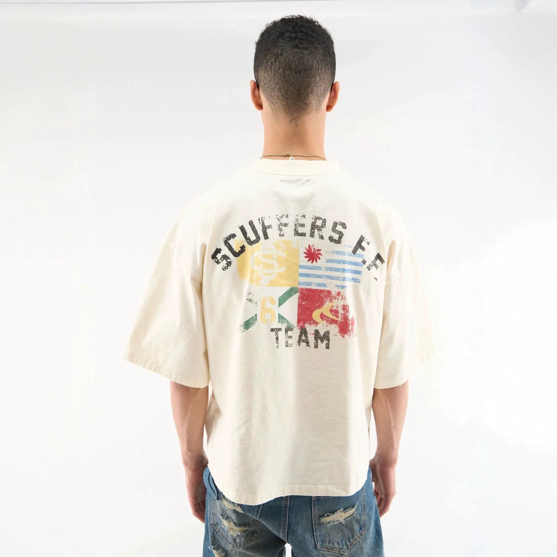 Summer Short Sleeve T-Shirt For Young Boys Streetwear High Street Loose Fit Versatile Retro Style Top