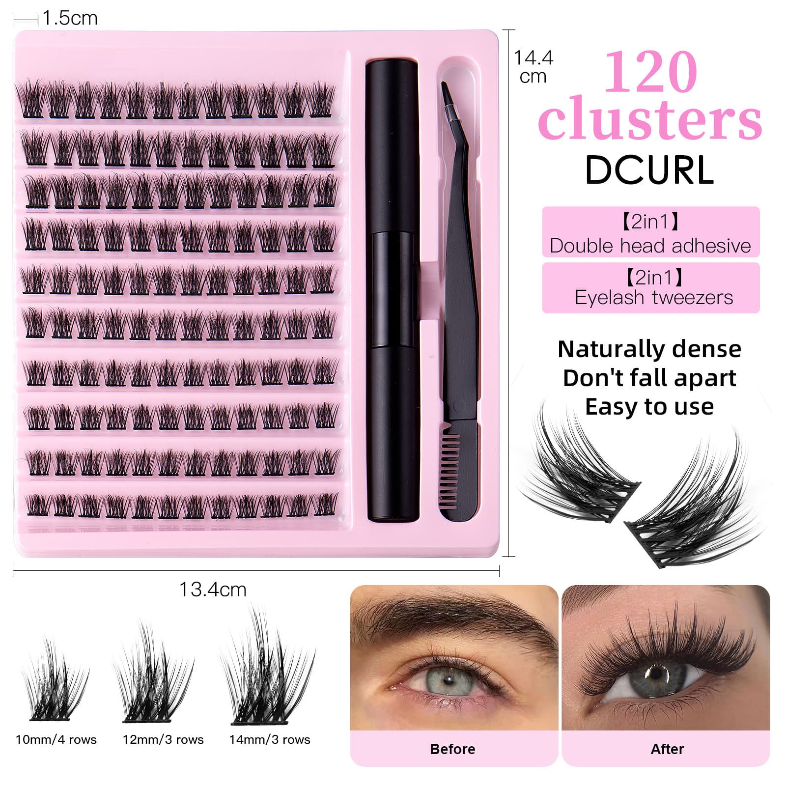 Lash Extension Set Sectional Fleece Glue Tweezers Set Natural Thick False Eyelashes C-curl Single Eyelash Cluster