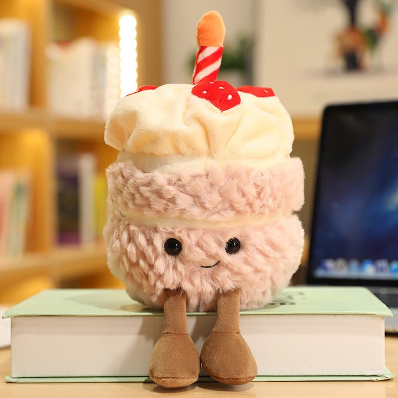 Birthday cake stuffed toy doll funny cake puppet cute fun pendant birthday gift