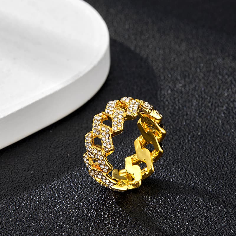 New personalized alloy ring unisex diamond jewelry luxury style fashion niche jewelry