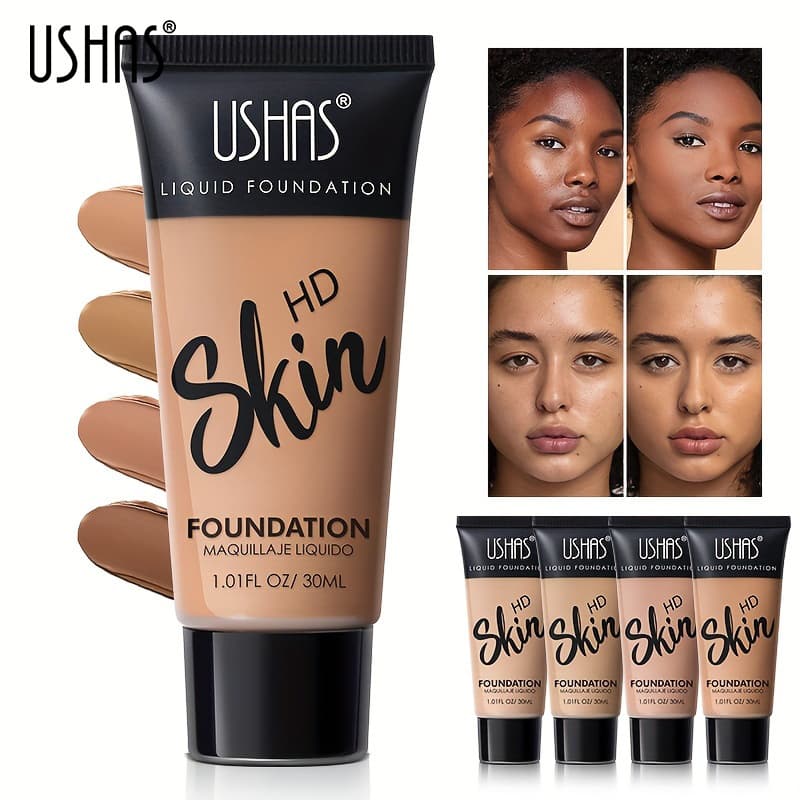 USHAS Concealer Matte Liquid Foundation Brightens, Moisturizes, Controls Oil, And Is Waterproof