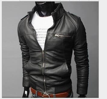 Men's Clothing motorcycle leather jacket leather jacket slim men's leather jacket