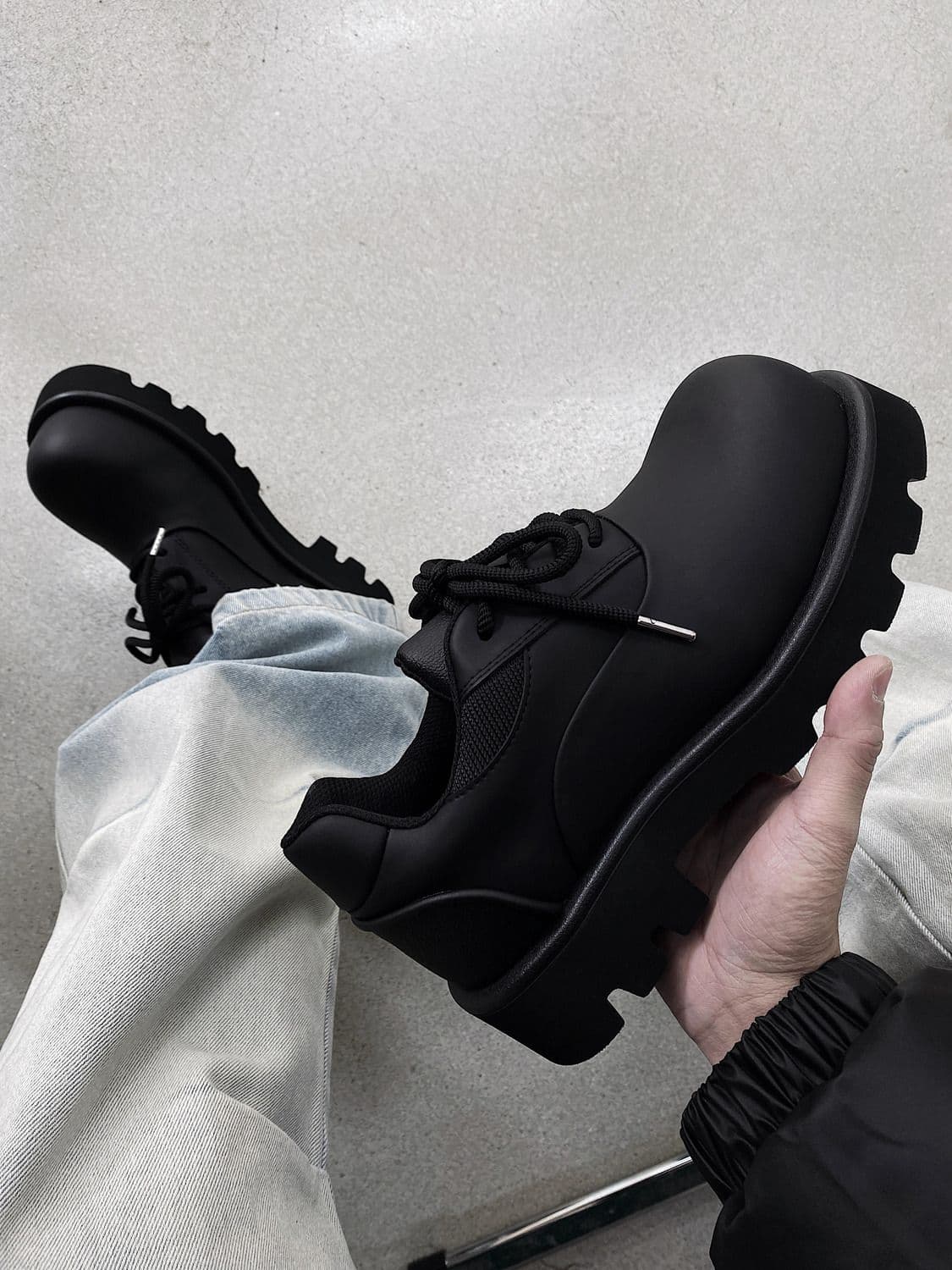 Sports Derby Big Toe Leather Shoes Men's Fashionable Casual 2024 Spring New Black Commuter Platform Elevator
