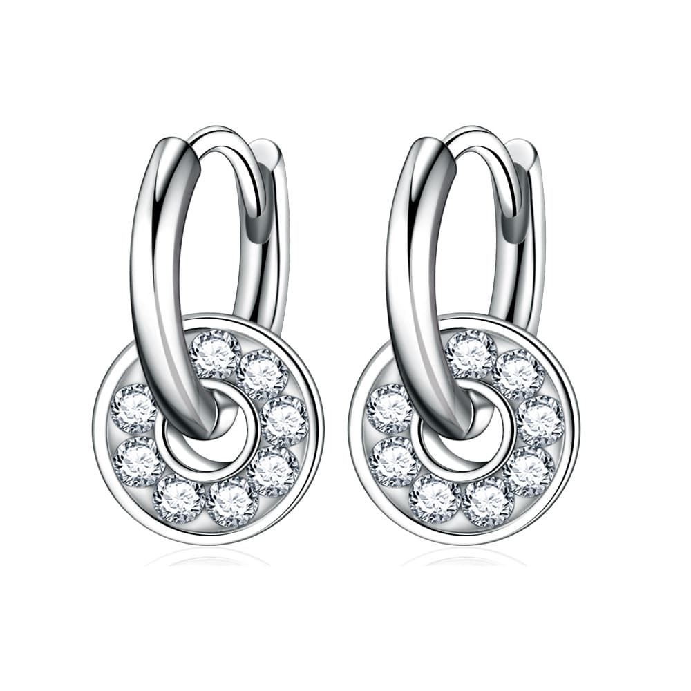 Romantic lucky stone circle earrings for women fashion geometric personality round stone dreamy earrings ear buckles creative ins earrings