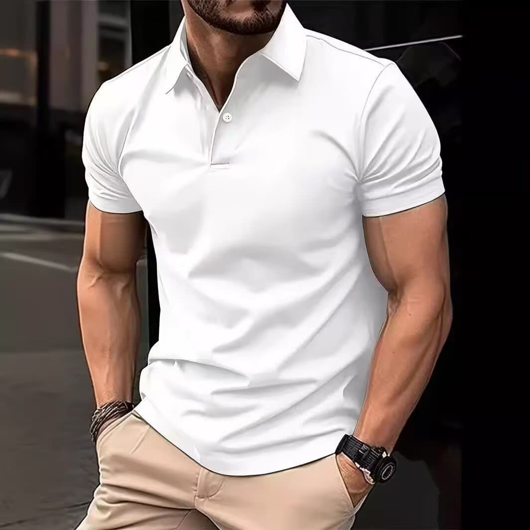 Unbeatable Quality Ins2025 Summer Quick Sale T-shirt Men's Button Henley Collar Sports Affordable Polo Shirt