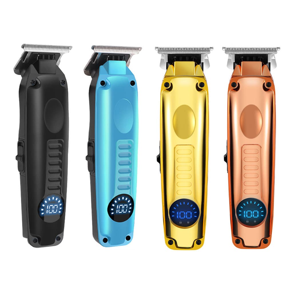 USB Rechargeable Hair Clipper - Oil Head LCD Digital Display With Carving Function