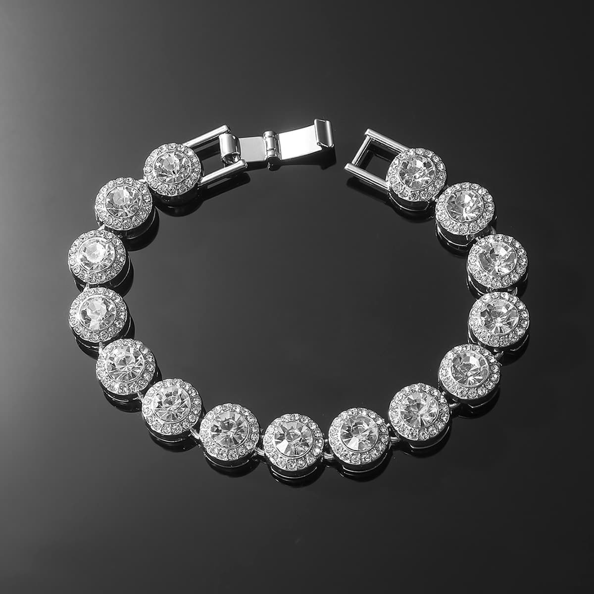 Collier de bracelets pour hommes en alliage géométrique incrusté de zircon hip-hop
