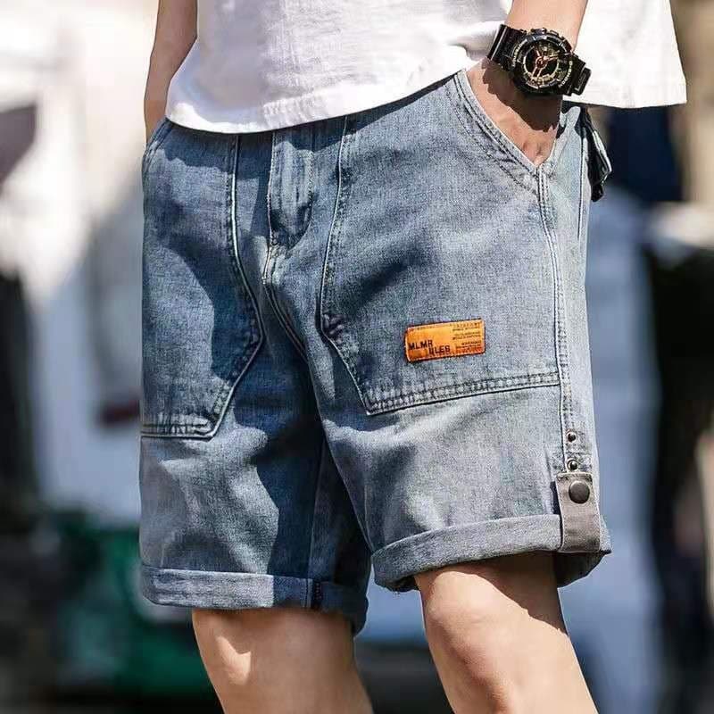 Men's Clothing denim shorts thin loose trendy brand workwear shorts men's five-point pants