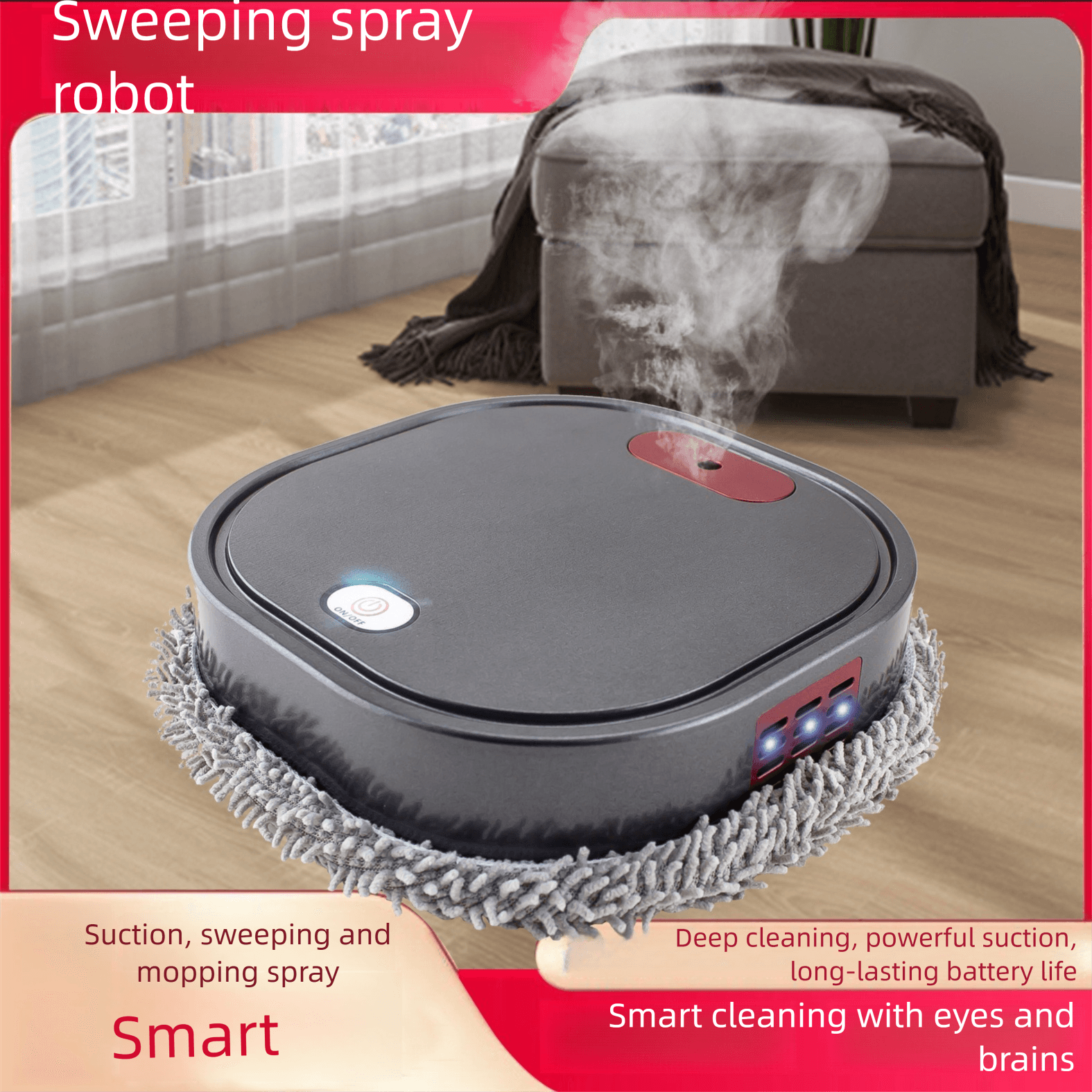 Spray Mopping Rechargeable Smart 4-in-1 Cleaning Robot Small Home Appliance