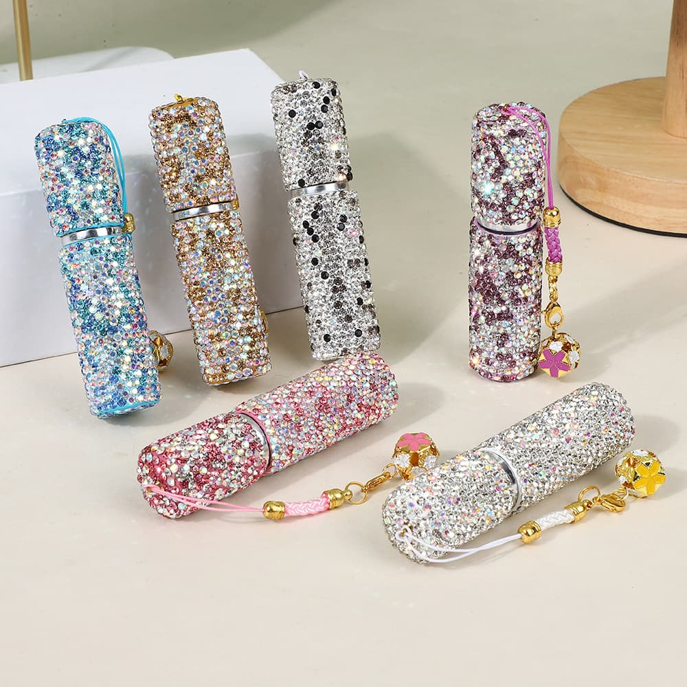 Diamond Perfume Bottle 5ml Sample Bottle Press Spray Bottle Portable Travel Spray Glass Bottle