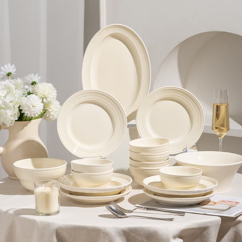 French Fashion High End Bowl And Dish Set Household Ceramic Bowl Underglaze Color Soup Bowl Ceramic Tableware Bowl And Chopsticks Set