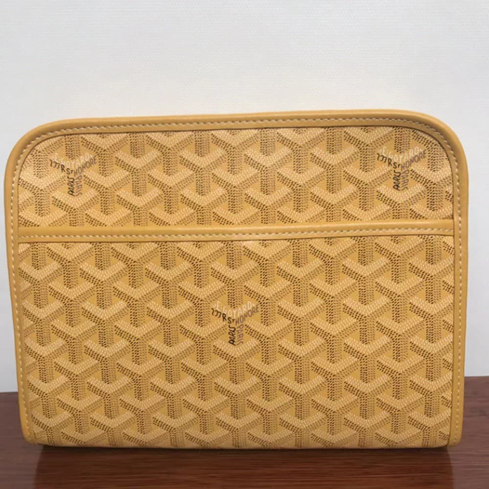 Gaodeya Nouvelle trousse de toilette en cuir véritable avec imprimé dents de chien en forme de Y