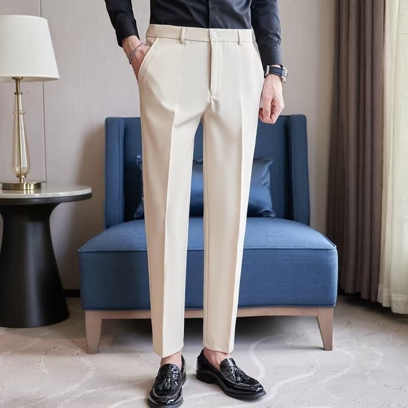 Men's Clothing High End Business Casual Trousers Spring And Autumn Light Luxury Iron Free Trousers For Men