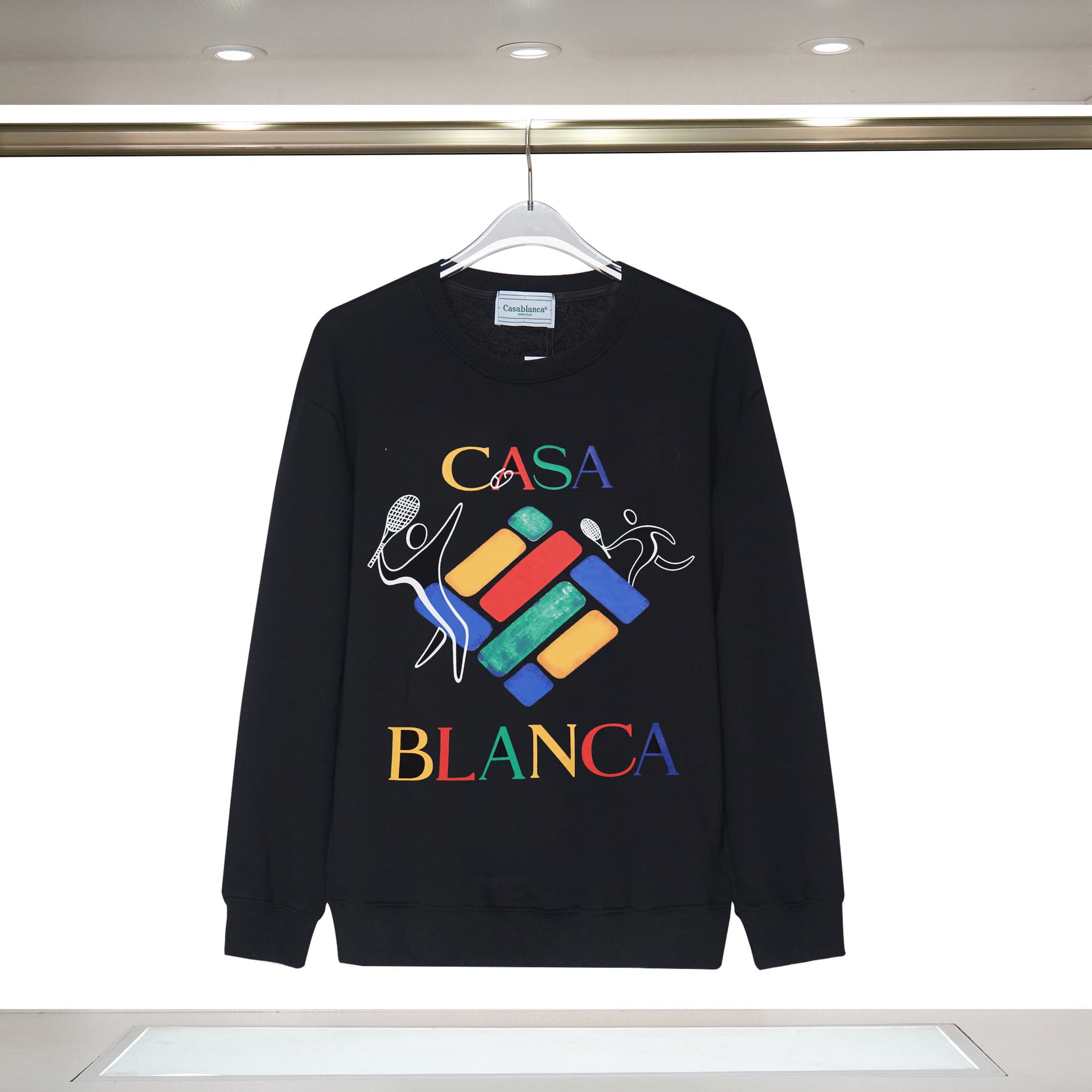 Casablanca Automne/Hiver Nouveau Col Rond Lettre Imprimé Étoile Même Style Pull Tendance