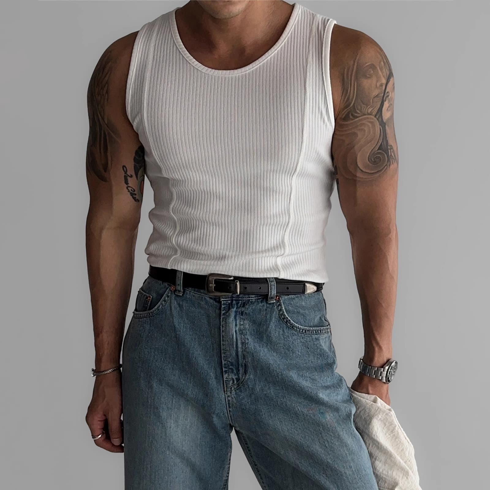 Men's Clothing Summer New Ice Silk Thread Vest Muscle Men Tight High Elastic Sleeveless T Shirt Waistcoat