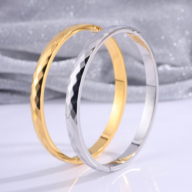 Diamond Bracelet Women Bracelets Gold Titanium Steel Bracelet Titanium Steel Fashionable Elegant Real Gold Plating Irregular Bracelet For Women High-