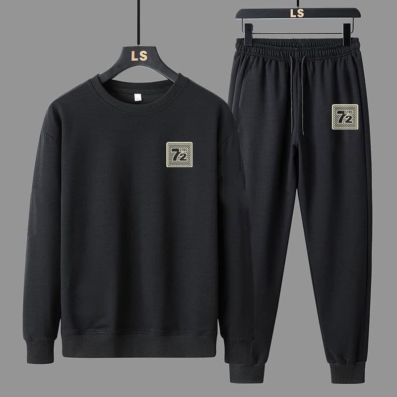 Men's Clothing Spring And Autumn Casual Sports Suit Jacket Cropped Pants Round Neck Sweatshirt Long Sleeved Pants Sports Suit