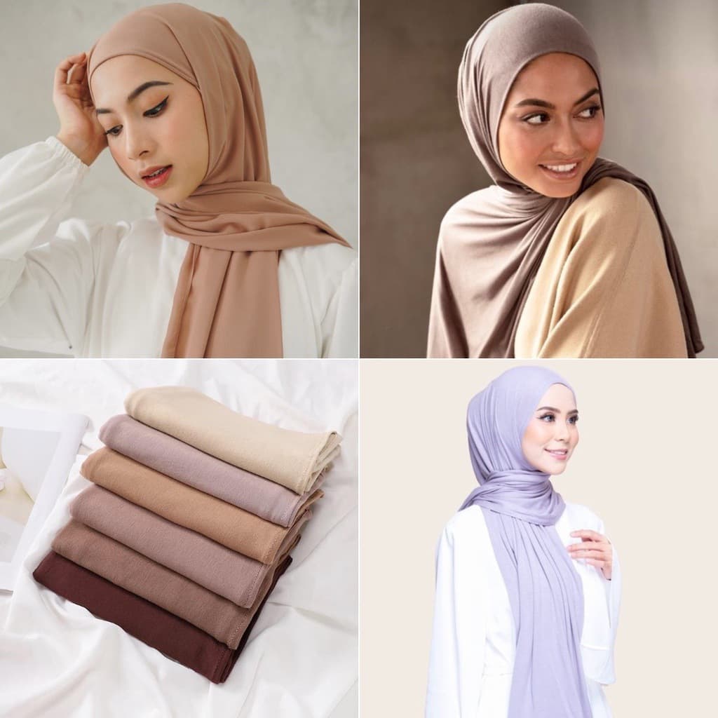 Muslim headscarf Women's Monochrome Model Khan Scarf Malay Hui Headscarf Mercerized Cotton Headscarf Thermal Shawl
