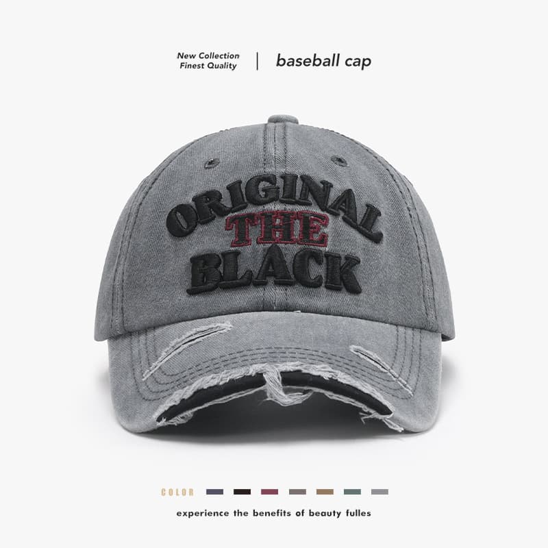 Soft Top Letter Three-dimensional Embroidery Hole Soft Top Baseball Cap European And American Outdoor Men's And Women's Duckbill Cap