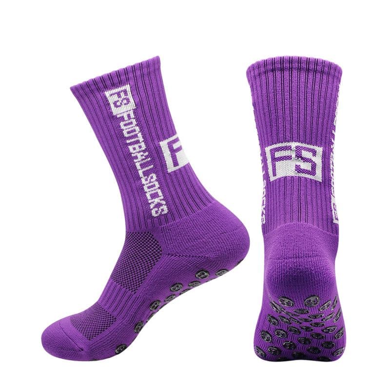Chaussettes de football pour hommes et femmes, mi-mollet, antidérapantes, en silicone, à pois, pour le basket-ball et le yoga