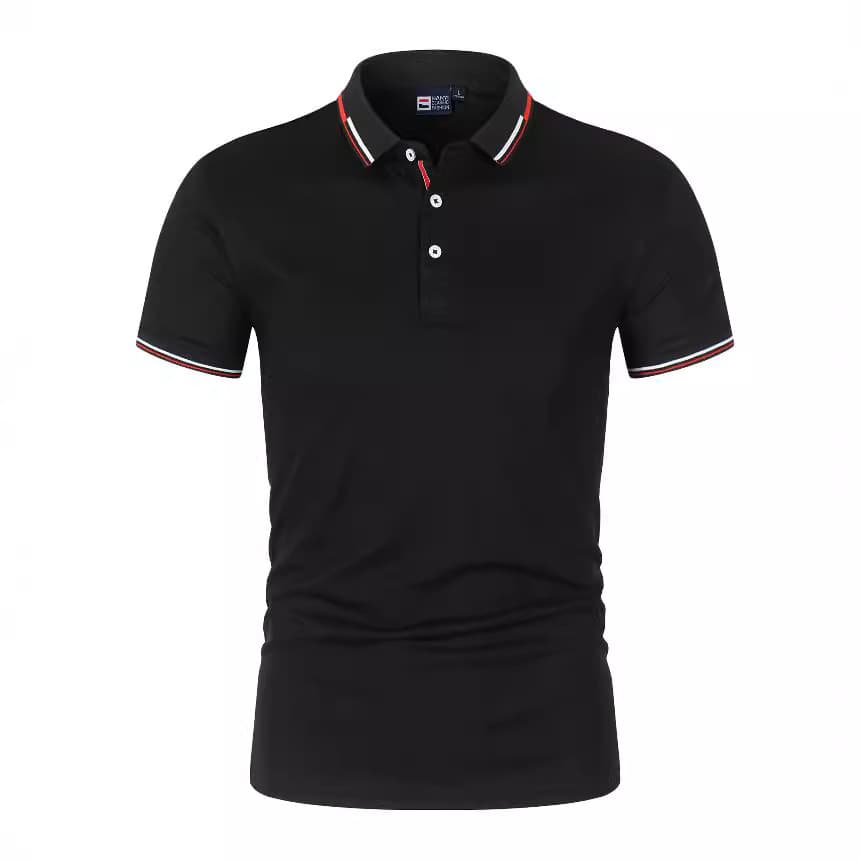 Cross-border E-commerce Bestseller: Solid Color Men's Polo Shirt, Large Size, Plain Stand-up Collar T-shirt, European