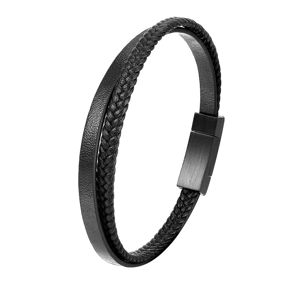 Men's Jewelry Genuine Leather Bracelet Simple Leather Bracelet Men's Cowhide Bracelet Original Jewelry Magnet Bracelet