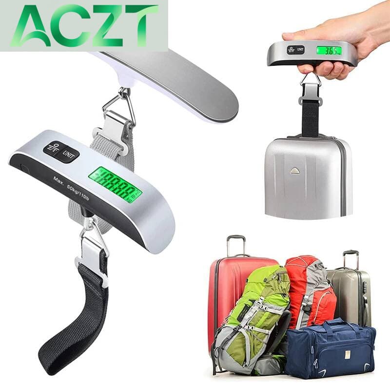 Luggage Pro 50kg Hanging Scale - LCD Display & Belt For Suitcase Baggage Travel Weighing ACZT