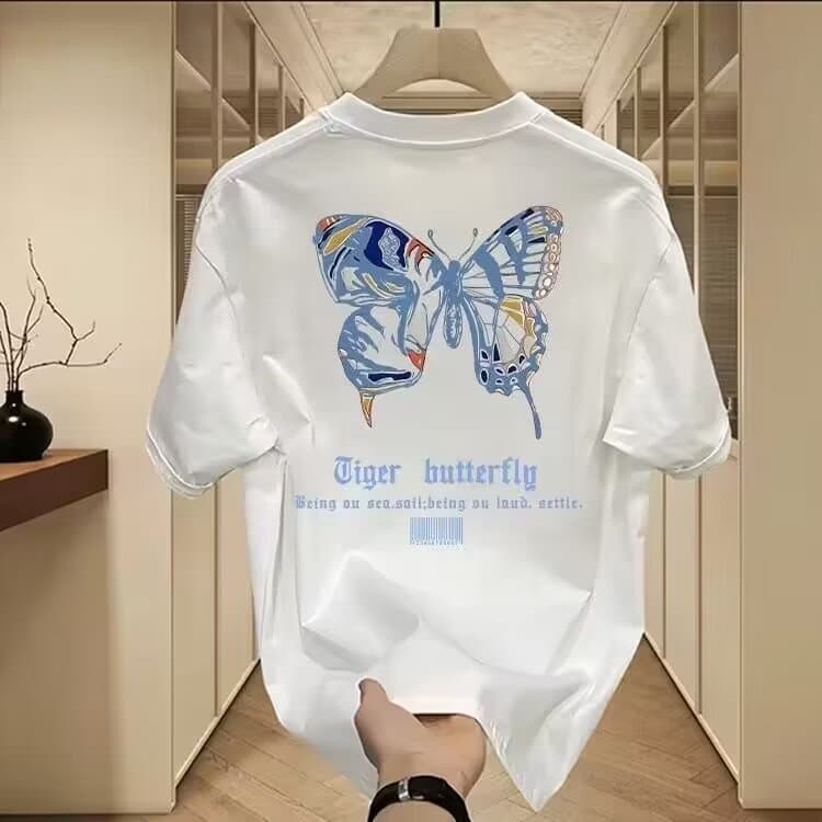 T-shirt d'été à manches courtes pour femme, collection tendance, coupe ample et décontractée, imprimé, manches courtes, noir.