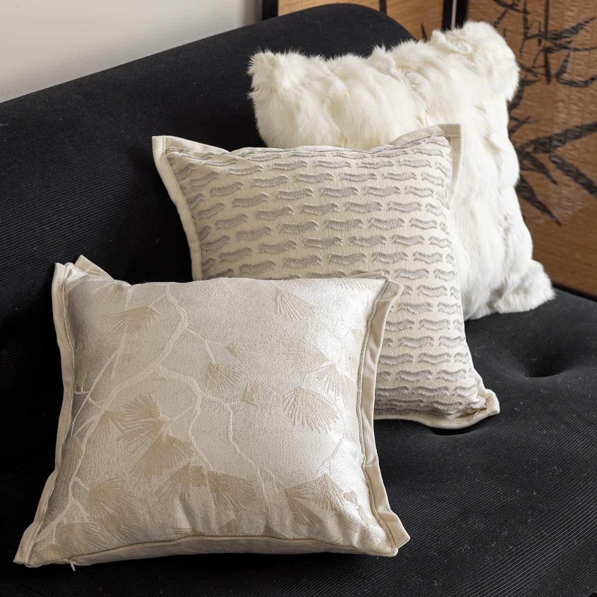 Sofa Pillowcase Living Room Light Luxury Pillow Cream Style Plush Cushion Bed Backrest