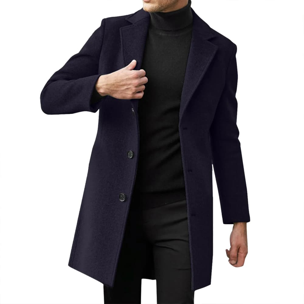 2025 Mode Männer Wolle & Mischungen Herren Casual Business Trenchcoat Herren Freizeit Mantel Männlich Punk Stil Mischungen Staub Mäntel Jacken