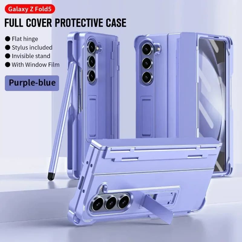 High Quality Multifunctional Case For Samsung Galaxy Z Fold 7 6 5 4 3 Side Hinge Pen Slot Holder Protection Tempered